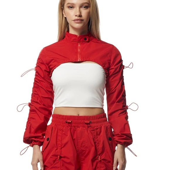 NWT • Smoke Rise RED • Windbreaker Multi Bungee Bolero Jacket • True Red • M - Picture 2 of 9